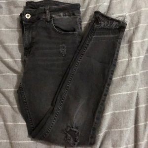 Zara black distressed jeans